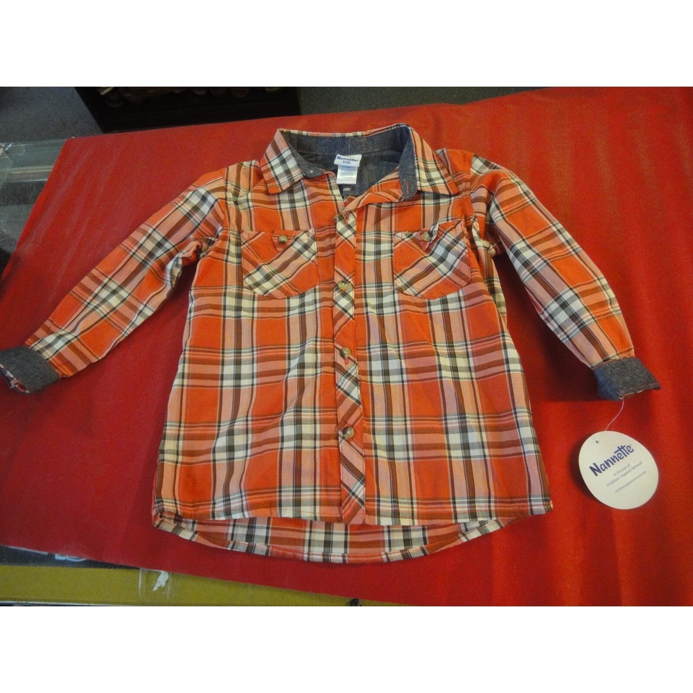 nannette Kids  Boys‎ size 7 button front dress shirt long sleeves NWT multicolor